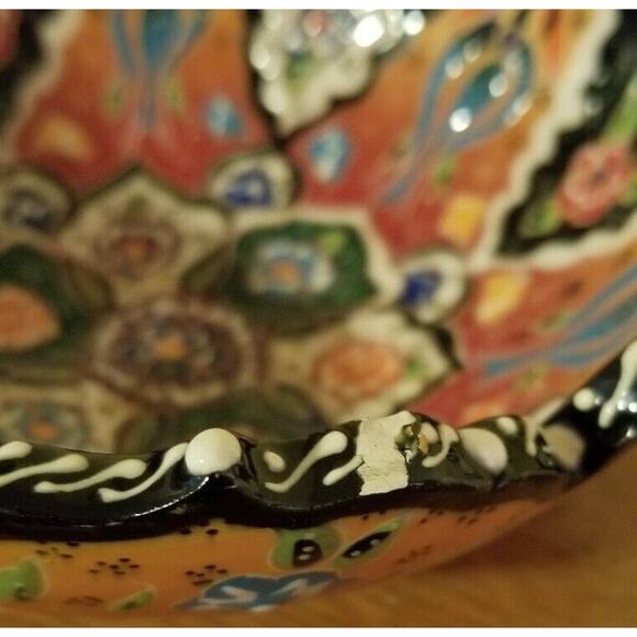 Hand Made Tuanaimato Samoa Ceramic BOWL Red Orange Ornate Pattern Eastern - Picture 11 of 11